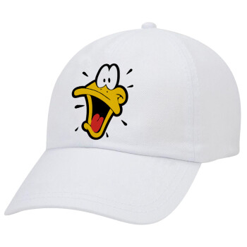 Daffy Duck, Καπέλο ενηλίκων Jockey Λευκό (snapback, 5-φύλλο, unisex)
