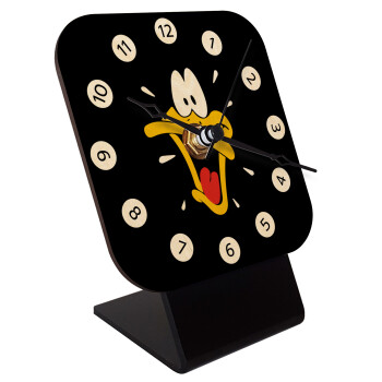 Daffy Duck, Quartz Table clock in natural wood (10cm)