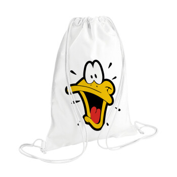 Daffy Duck, Τσάντα πλάτης πουγκί GYMBAG λευκή (28x40cm)