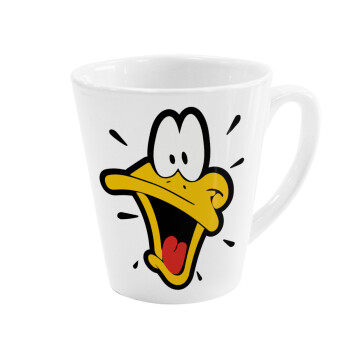 Daffy Duck, Κούπα κωνική Latte Λευκή, κεραμική, 300ml