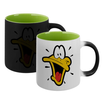 Daffy Duck, Κούπα Μαγική εσωτερικό πράσινο, κεραμική 330ml που αλλάζει χρώμα με το ζεστό ρόφημα
