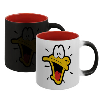 Daffy Duck, Κούπα Μαγική εσωτερικό κόκκινο, κεραμική, 330ml που αλλάζει χρώμα με το ζεστό ρόφημα (1 τεμάχιο)