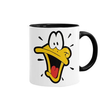 Daffy Duck, Κούπα χρωματιστή μαύρη, κεραμική, 330ml