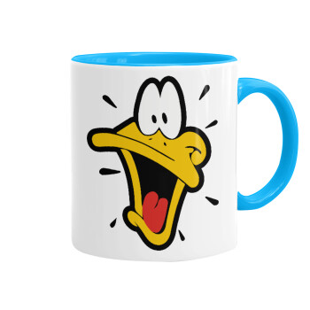Daffy Duck, Mug colored light blue, ceramic, 330ml