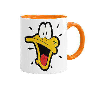 Daffy Duck, Κούπα χρωματιστή πορτοκαλί, κεραμική, 330ml