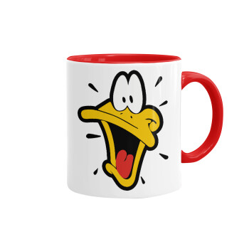Daffy Duck, Κούπα χρωματιστή κόκκινη, κεραμική, 330ml