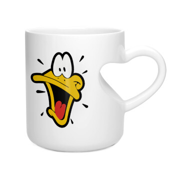 Daffy Duck, Κούπα καρδιά λευκή, κεραμική, 330ml