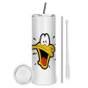 Tumbler stainless steel 600ml, with metal straw & cleaning brush