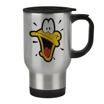 Daffy Duck, Κούπα ταξιδιού ανοξείδωτη με καπάκι, διπλού τοιχώματος (θερμό) 450ml