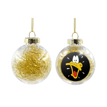 Daffy Duck, Χριστουγεννιάτικη μπάλα δένδρου διάφανη με χρυσό γέμισμα 8cm