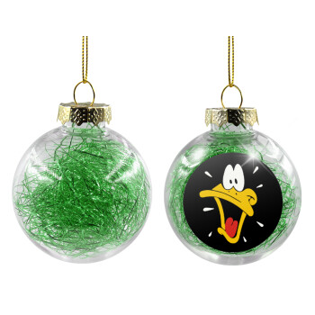 Daffy Duck, Χριστουγεννιάτικη μπάλα δένδρου διάφανη με πράσινο γέμισμα 8cm