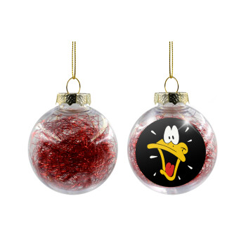 Daffy Duck, Χριστουγεννιάτικη μπάλα δένδρου διάφανη με κόκκινο γέμισμα 8cm