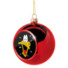 Daffy Duck, Χριστουγεννιάτικη μπάλα δένδρου Κόκκινη 8cm