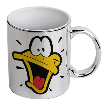 Daffy Duck, Mug ceramic, silver mirror, 330ml