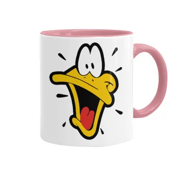 Daffy Duck, Κούπα χρωματιστή ροζ, κεραμική, 330ml