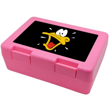 Daffy Duck, Παιδικό δοχείο κολατσιού ΡΟΖ 185x128x65mm (BPA free πλαστικό)