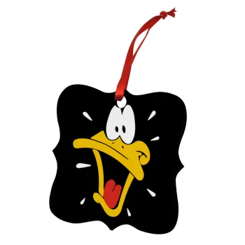 Daffy Duck, Christmas ornament polygon wooden 7.5cm