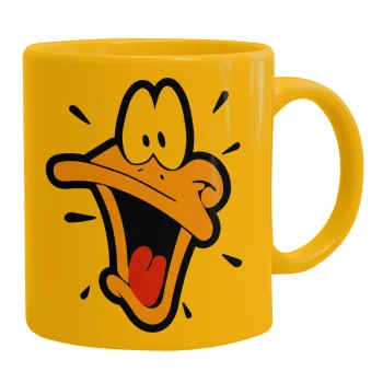 Daffy Duck, Ceramic coffee mug yellow, 330ml
