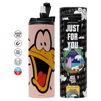 Daffy Duck, Tumbler ποτήρι θερμό ΡΟΖ από ανοξείδωτο ατσάλι 600ml