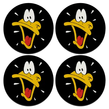 Daffy Duck, ΣΕΤ 4 Σουβέρ ξύλινα στρογγυλά (9cm)