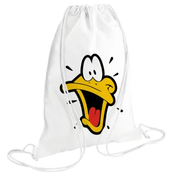 Daffy Duck, Τσάντα πλάτης πουγκί GYMBAG λευκή (28x40cm)