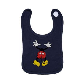 Mickey hide..., Σαλιάρα με Σκρατς 100% Organic Cotton Μπλε (0-18 months)