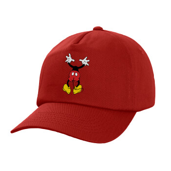 Mickey hide..., Καπέλο Baseball, 100% Βαμβακερό, Low profile, Κόκκινο