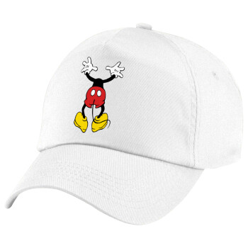 Mickey hide..., Καπέλο παιδικό Baseball, 100% Βαμβακερό Twill, Λευκό (ΒΑΜΒΑΚΕΡΟ, ΠΑΙΔΙΚΟ, UNISEX, ONE SIZE)