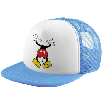 Mickey hide..., Καπέλο Soft Trucker με Δίχτυ Γαλάζιο/Λευκό