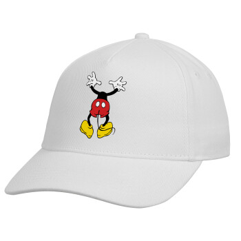 Mickey hide..., Καπέλο παιδικό Baseball, 100% Βαμβακερό, Λευκό