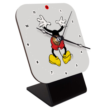 Mickey hide..., Επιτραπέζιο ρολόι ξύλινο με δείκτες (10cm)