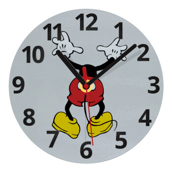 Mickey hide..., Ρολόι τοίχου γυάλινο (20cm)