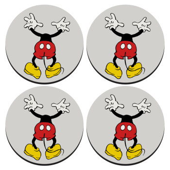 Mickey hide..., SET of 4 round wooden coasters (9cm)