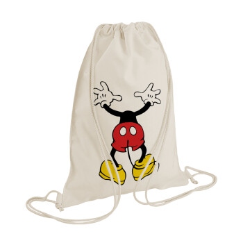 Mickey hide..., Τσάντα πλάτης πουγκί GYMBAG natural (28x40cm)