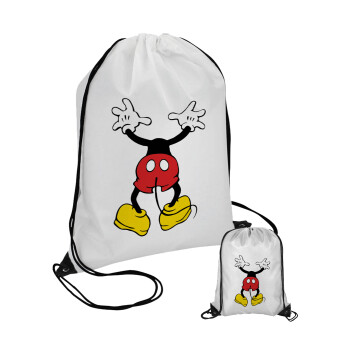 Mickey hide..., Τσάντα πουγκί με μαύρα κορδόνια (1 τεμάχιο)