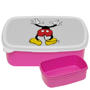 Mickey hide..., ΡΟΖ παιδικό δοχείο φαγητού (lunchbox) πλαστικό (BPA-FREE) Lunch Βox M18 x Π13 x Υ6cm