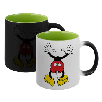 Mickey hide..., Κούπα Μαγική εσωτερικό πράσινο, κεραμική 330ml που αλλάζει χρώμα με το ζεστό ρόφημα