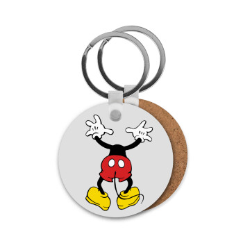 Mickey hide..., Μπρελόκ Ξύλινο στρογγυλό MDF Φ5cm