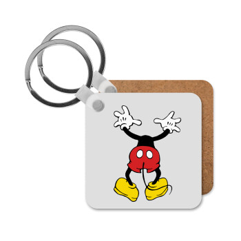 Mickey hide..., Μπρελόκ Ξύλινο τετράγωνο MDF