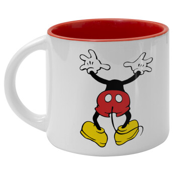 Mickey hide..., Κούπα κεραμική 400ml Λευκή/Κόκκινη