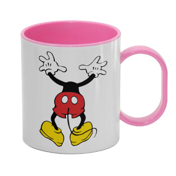 Mickey hide..., Κούπα (πλαστική) (BPA-FREE) Polymer Ροζ για παιδιά, 330ml