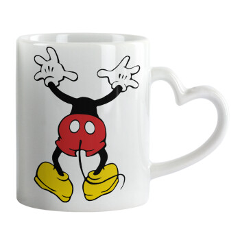 Mickey hide..., Mug heart handle, ceramic, 330ml