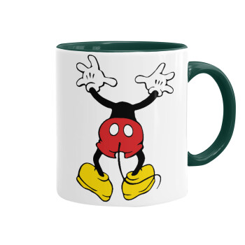 Mickey hide..., Κούπα χρωματιστή πράσινη, κεραμική, 330ml