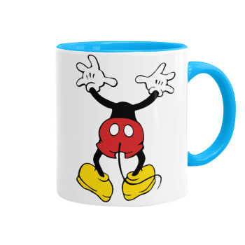 Mickey hide..., Mug colored light blue, ceramic, 330ml