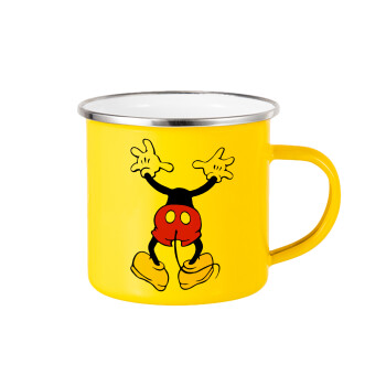 Mickey hide..., Κούπα Μεταλλική εμαγιέ Κίτρινη 360ml