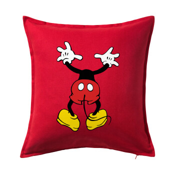 Mickey hide..., Sofa cushion RED 50x50cm includes filling
