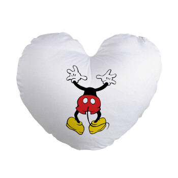 Mickey hide..., Μαξιλάρι καναπέ καρδιά 40x40cm περιέχεται το  γέμισμα