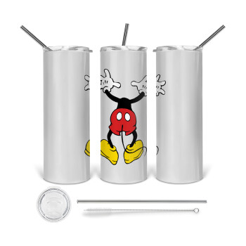 Mickey hide..., 360 Eco friendly ποτήρι θερμό (tumbler) από ανοξείδωτο ατσάλι 600ml, με μεταλλικό καλαμάκι & βούρτσα καθαρισμού