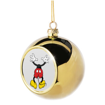 Mickey hide..., Χριστουγεννιάτικη μπάλα δένδρου Χρυσή 8cm