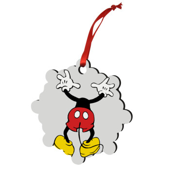 Mickey hide..., Christmas ornament snowflake wooden 7.5cm